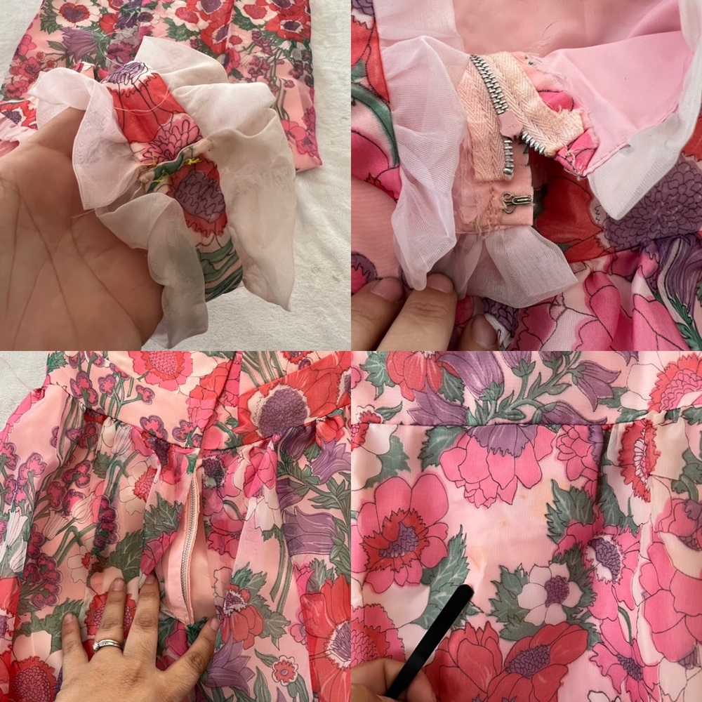 Vintage Pink Retro Floral Halter Maxi Dress - Picture 7 of 7